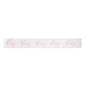 Roze Wit Baby Meisje Script Elegant Baby shower Lint (Voorkant)