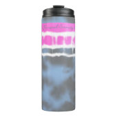 Roze wit & Blauw Tie kleurstof Twist Sway in Stijl Thermosbeker (Voorkant)