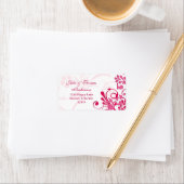 Roze Wit Bloemen Bruiloft Retouradres Label (Insitu)