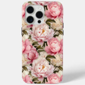  Roze Wit Bloemen Pioenen Designer Tough Case-Mate iPhone Case (Achterkant)