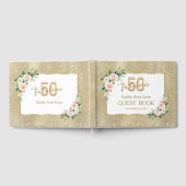 Roze Wit Bloemengoud 50 en Fabulous Verjaardag Gastenboek (Volledig)