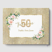 Roze Wit Bloemengoud 50 en Fabulous Verjaardag Gastenboek (Achterkant)