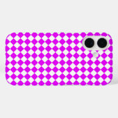 Roze Wit Checker Diamant Patroon Case-Mate iPhone Case (Achterkant (horizontaal))