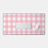 Roze & Wit Checkerboard Patroon Desk Mat (Keyboard & Muis)