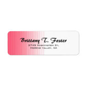 Roze Wit Curve Brush Script Elegant Minimalist Etiket (Voorkant)