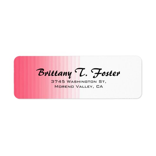 Roze Wit Curve Brush Script Elegant Minimalist Etiket (Voorkant)