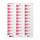Roze Wit Curve Brush Script Elegant Minimalist Etiket (Full Sheet)