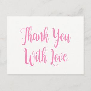 Roze & Wit Dank u Wedding Party Vrijgezellenfeest Briefkaart
