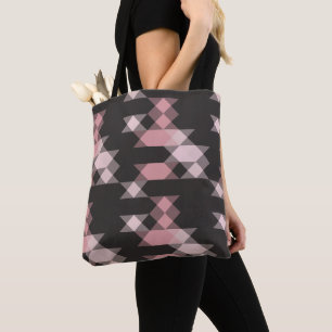 roze wit en grijs geometrisch draagtas