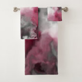 Roze, wit en Grijs Marmered Abstract Bad Handdoek (Insitu)