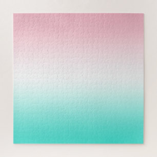 Roze Wit en Turquoise Gradiënt Legpuzzel