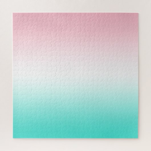 Roze Wit en Turquoise Gradiënt Legpuzzel (Verticaal)