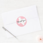 Roze Wit en Zwart Texas Bruiloft Dank u Ronde Sticker (Envelop)