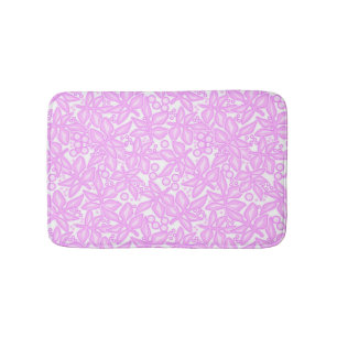 Roze wit floreel patroon badmat