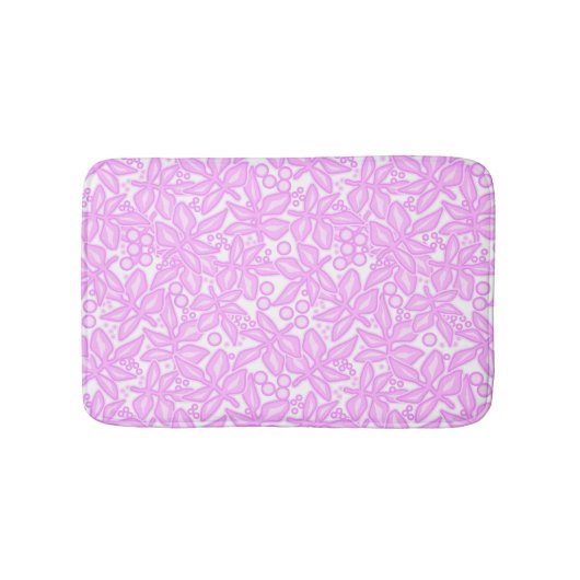 Roze wit floreel patroon badmat (Voorkant)