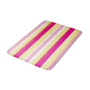 Roze Wit Geel Zomer Strepen Badmat