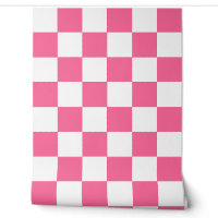 Roze Wit Geruit Check Wall Decor