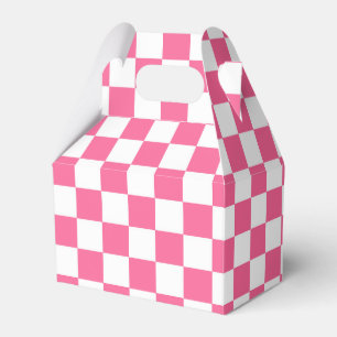 Roze wit geruit controlepatroon bedankdoosjes