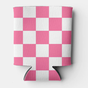 Roze wit geruit controlepatroon blikjeskoeler