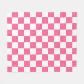 Roze wit geruit controlepatroon fleece deken (Voorkant (Horizontaal))