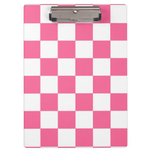 Roze wit geruit controlepatroon klembord