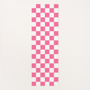 Roze wit geruit controlepatroon yogamat