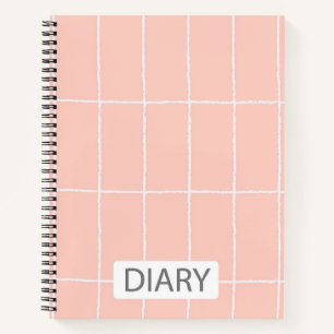 Roze & Wit Gestreept Dagboek Notitieboek
