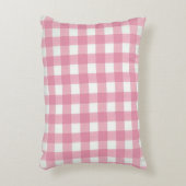 Roze Wit Gingham Buffalo Plaid Geruite Slaapkamer Accent Kussen (Voorkant(Verticaal))