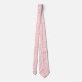 Roze Wit Gingham Check Pastel Mannen Stropdas (Achterkant)