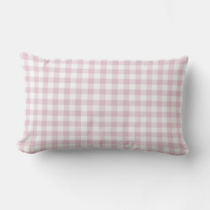 Roze Wit Gingham Controleer patroon Buitenkussen