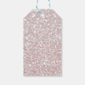 Roze Wit Glitter & Goud Modern Glam Party Favor Cadeaulabel (Achterkant)