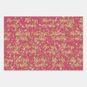 Roze Wit Goud Confetti Sparkle Inpakpapier Vel (Voorkant 3)