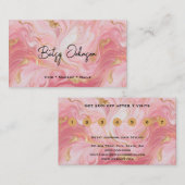 Roze wit goud gemarmerde platte loyaliteit Kaart (Voorkant / Achterkant)