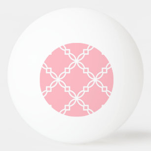 Roze Wit Groot Fancy Patroon Quatrefoil Pingpongballen