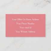 Roze wit haar & make up stijlvolle moderne zalm visitekaartje (Achterkant)