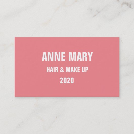 Roze wit haar & make up stijlvolle moderne zalm visitekaartje (Voorkant)
