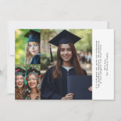 Roze Wit High School COLLAGE Foto Afstuderen Aankondiging (Achterkant)