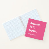 Roze wit inspirerend quote Dream it do it Notitieboek (Binnen)