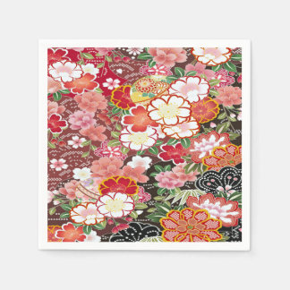 Roze Wit Japans Kimono Bloemen Decoupage Papier Servet