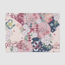 Roze Wit Japans Kimono Bloemen Decoupage