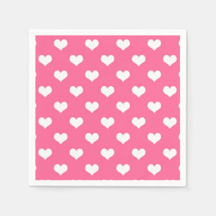 Roze Wit Liefde Hart Patroon Ontwerp Servet