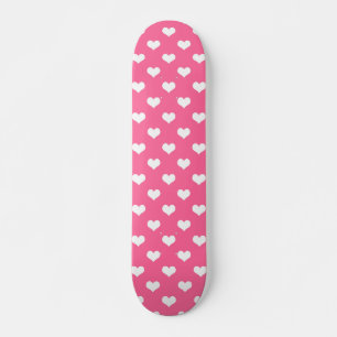 Roze Wit Liefde Hart Patroon Ontwerp Skateboard