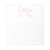 Roze & Wit Lint, Grandmillenial Roze Bow Notitieblok (Voorkant)