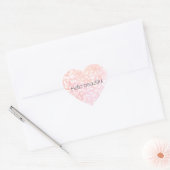 Roze Wit Luipaard Gouden Glitter Hart Sticker (Envelop)