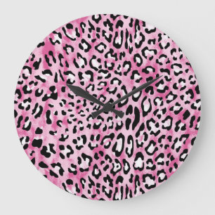 Roze wit luipaard patroon. grote klok