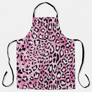 Roze wit luipaard patroon. schort