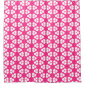 Roze Wit Modern Geometrisch Ontwerp 4Patty Douchegordijn (Voorkant)