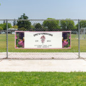 Roze & Wit Modern Twee foto bloem Boerderij Spandoek (Insitu)