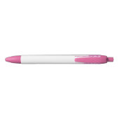 Roze, wit monogram, naamscript zwarte inkt pen (Achterkant)