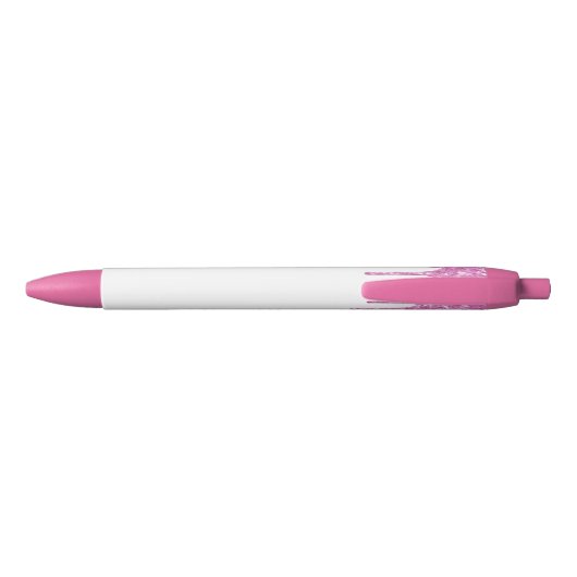 Roze, wit monogram, naamscript zwarte inkt pen (Achterkant)